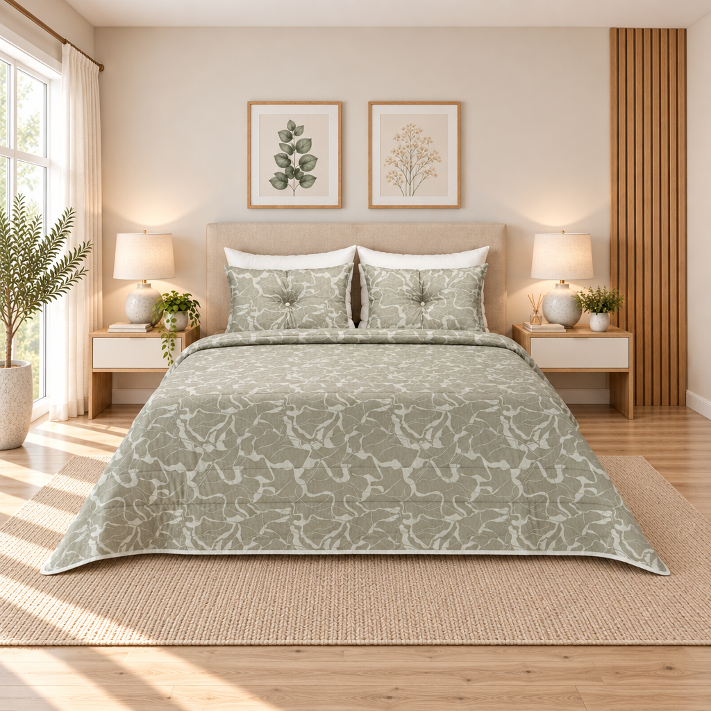 Edredón Jacquard Calacatta Gris Pardo