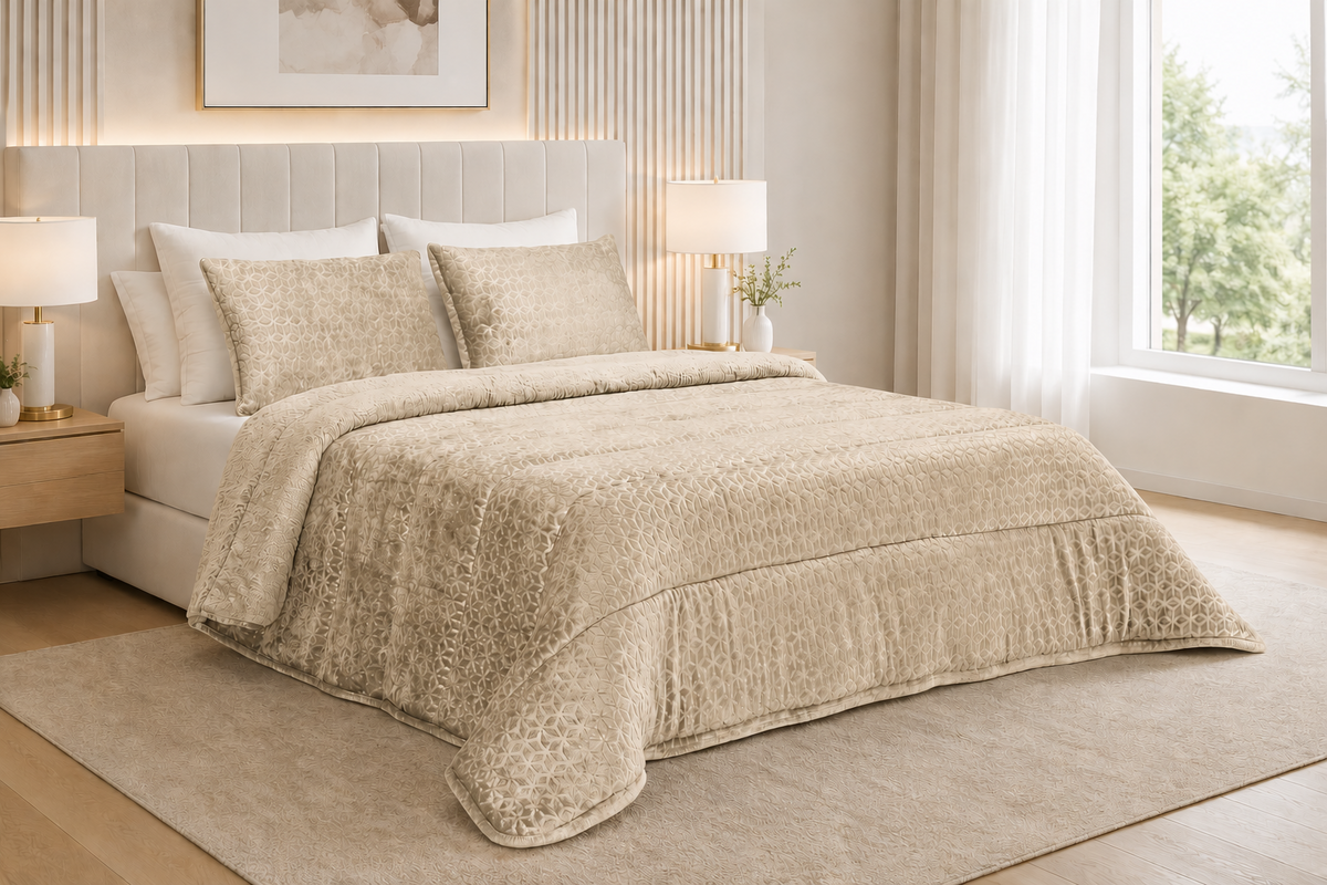 Edredón de Borreguito Warm Cubo Beige