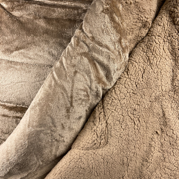 Edredón de piel de cordero marrón súper suave 