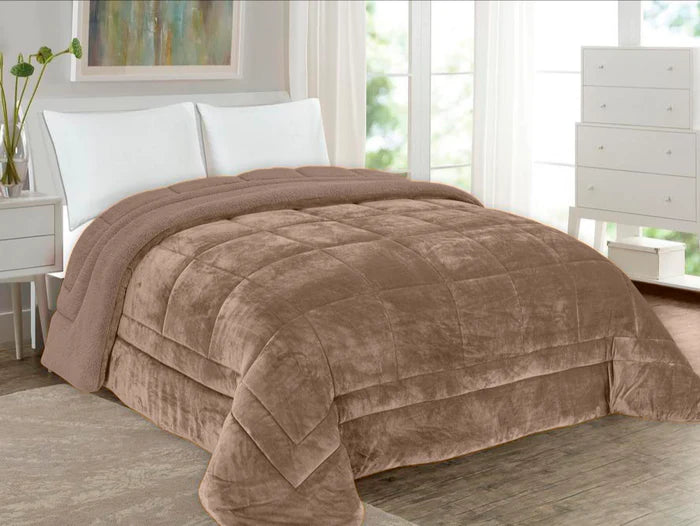 Edredón de piel de cordero marrón súper suave 