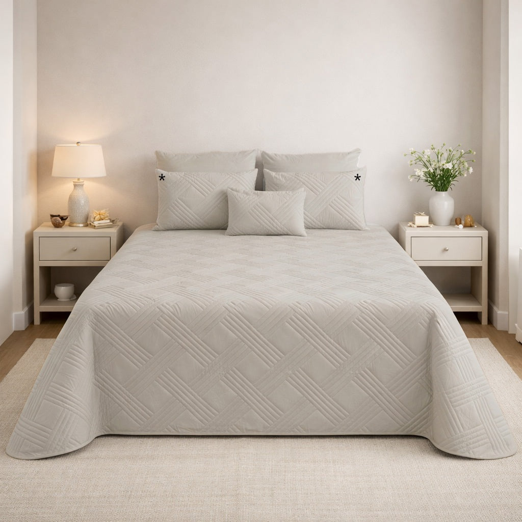 Colcha de Terciopelo Lux Gris