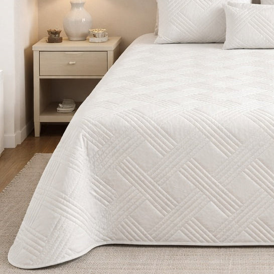 Colcha de Terciopelo Lux Blanco