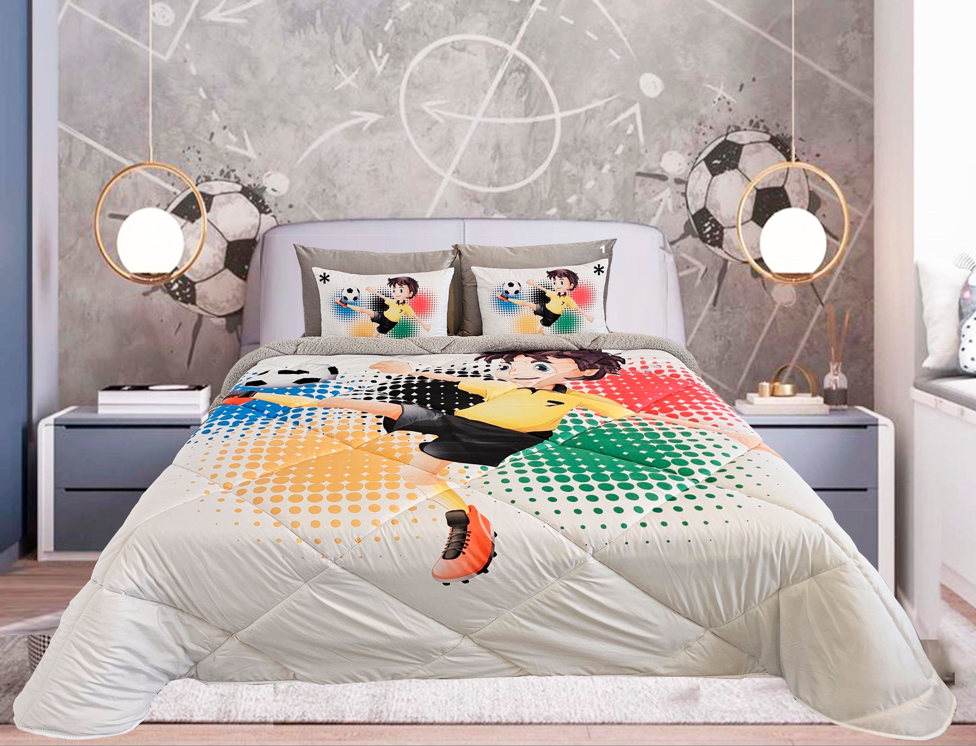 Edredón de fútbol sala para niños 