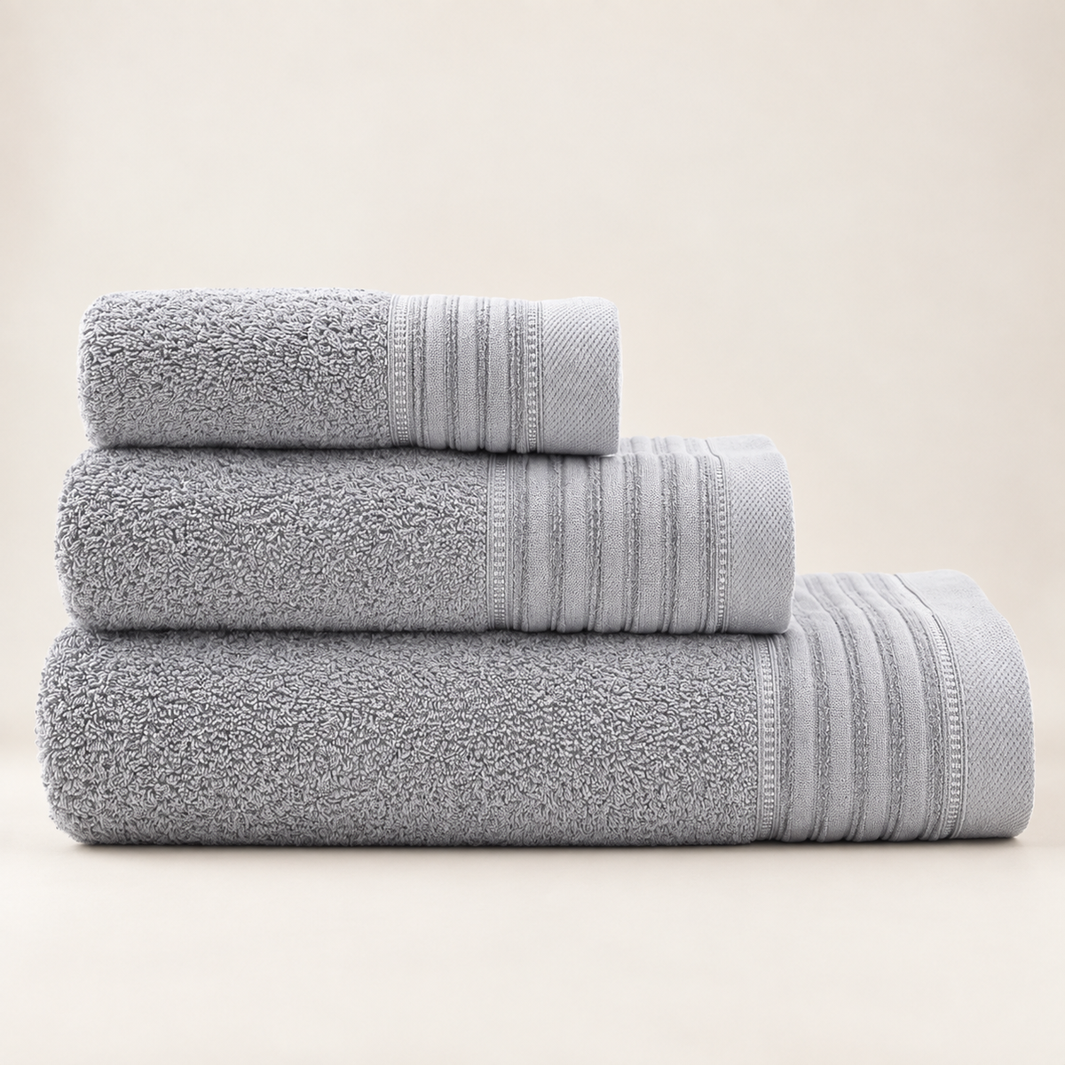 Juego de Baño de Chenilla Gris Claro 