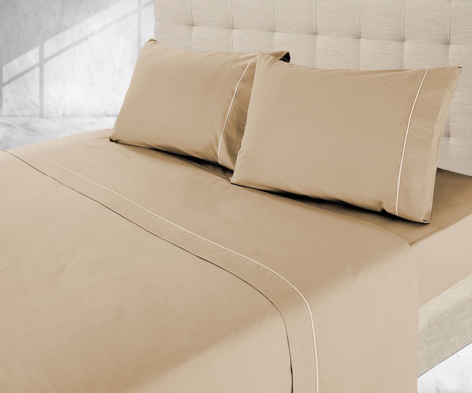 Sábanas lisas de color beige