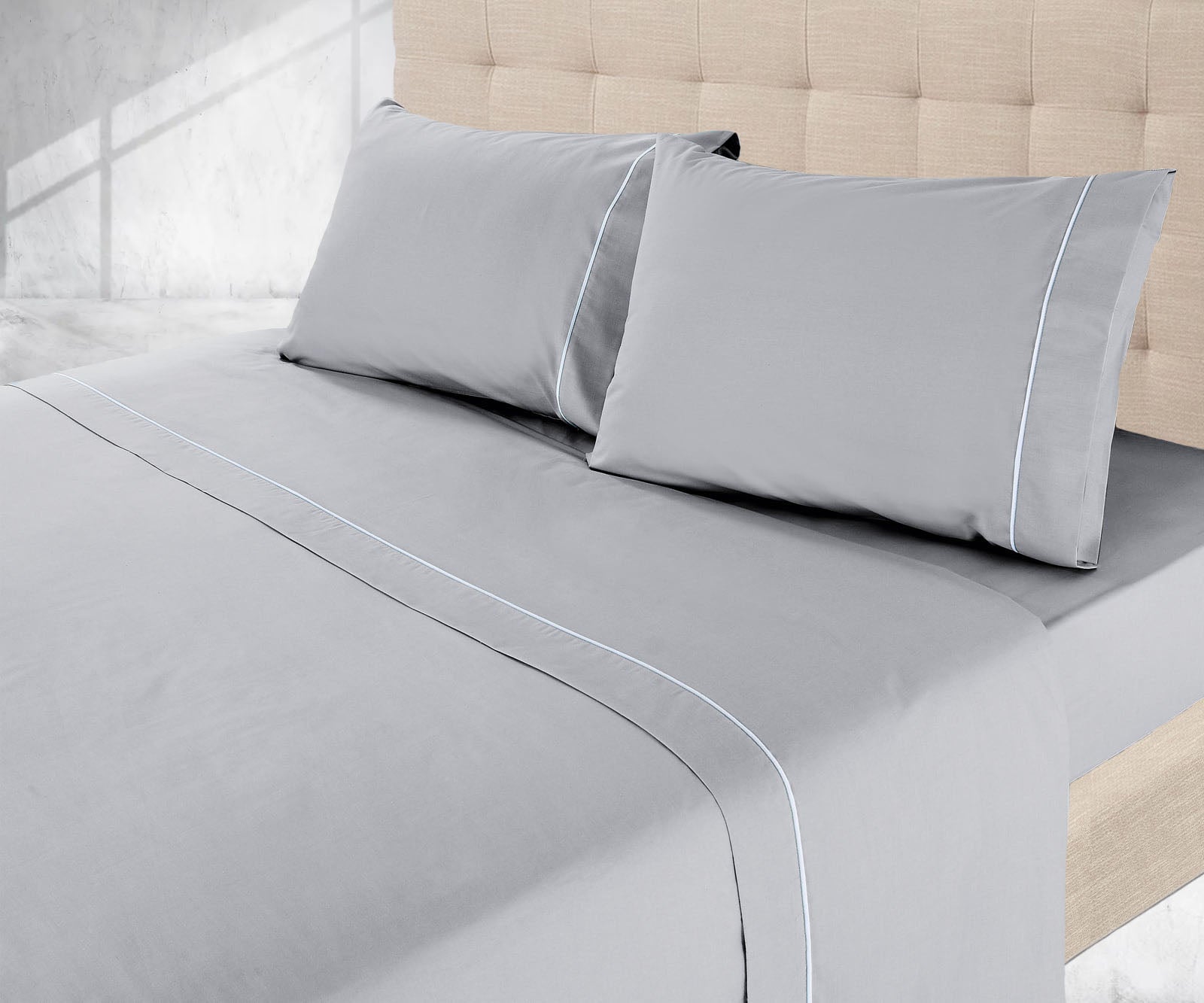 Sábanas grises lisas