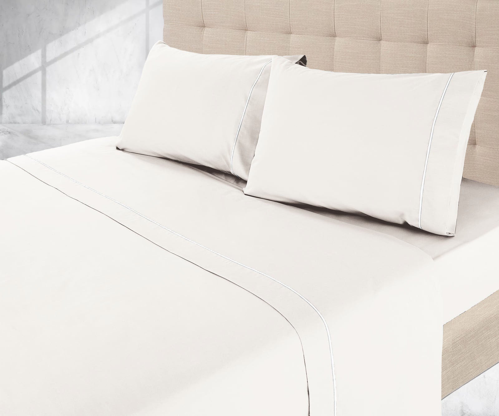 Sábanas lisas de perla