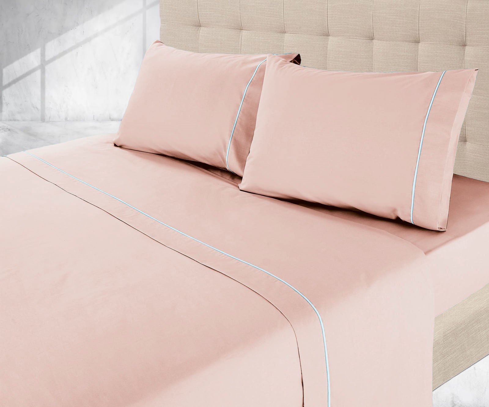 Sábanas lisas de color salmón