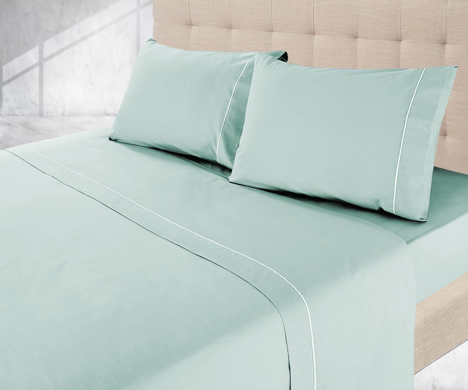 Sábanas lisas de color verde claro