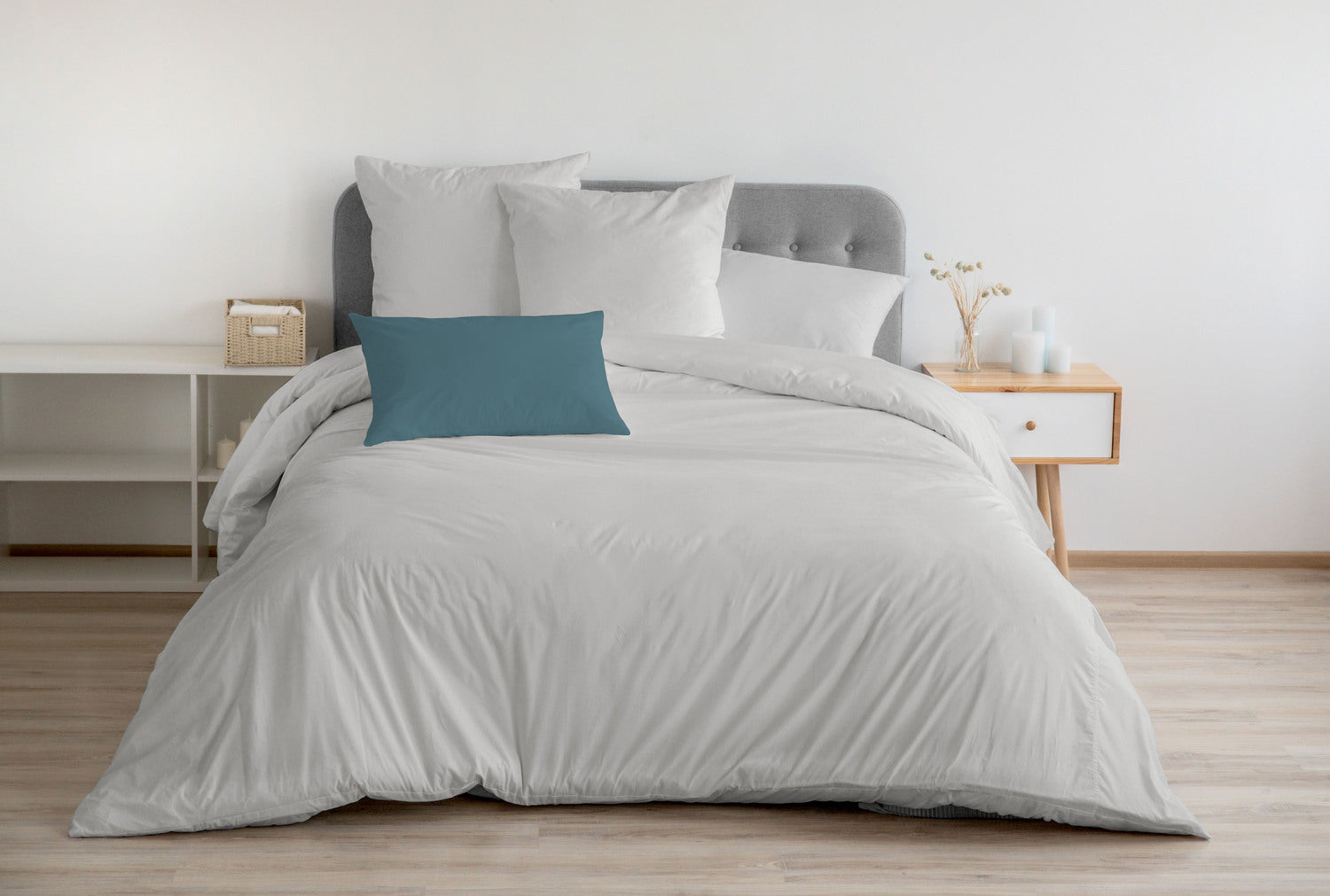 Funda nórdica gris claro + fundas de almohada