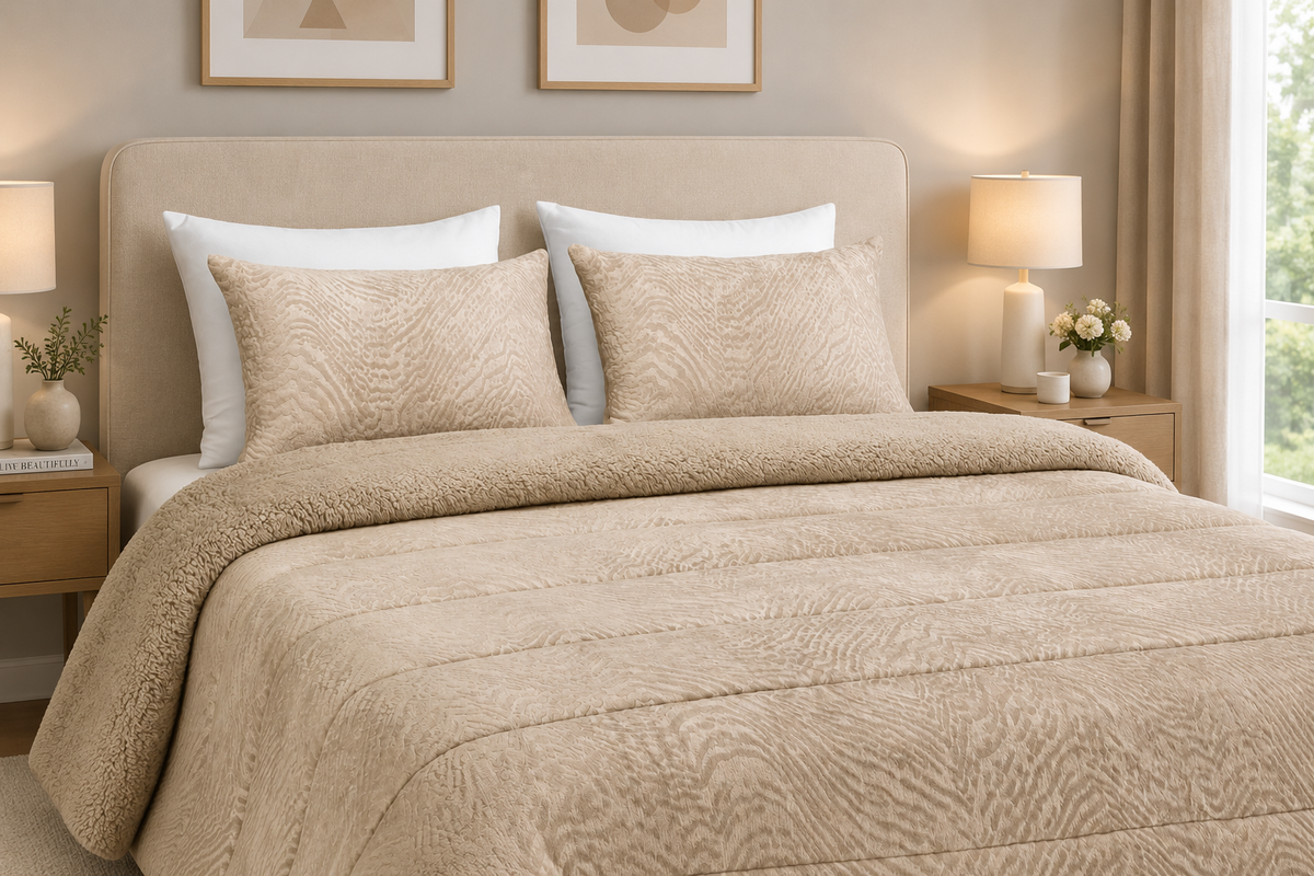 Edredón de Borreguito Warm Persia Beige
