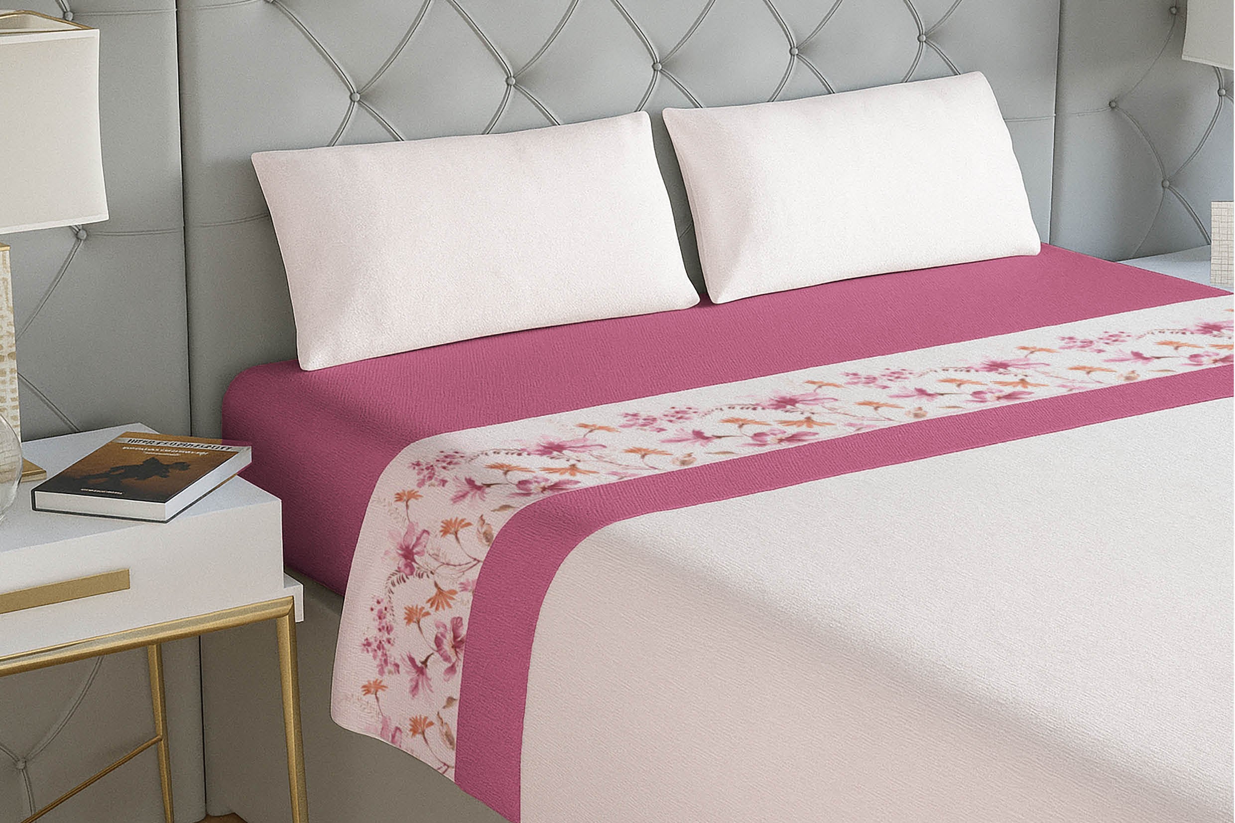 Juego de Sábanas Coralina Raja Rosa 