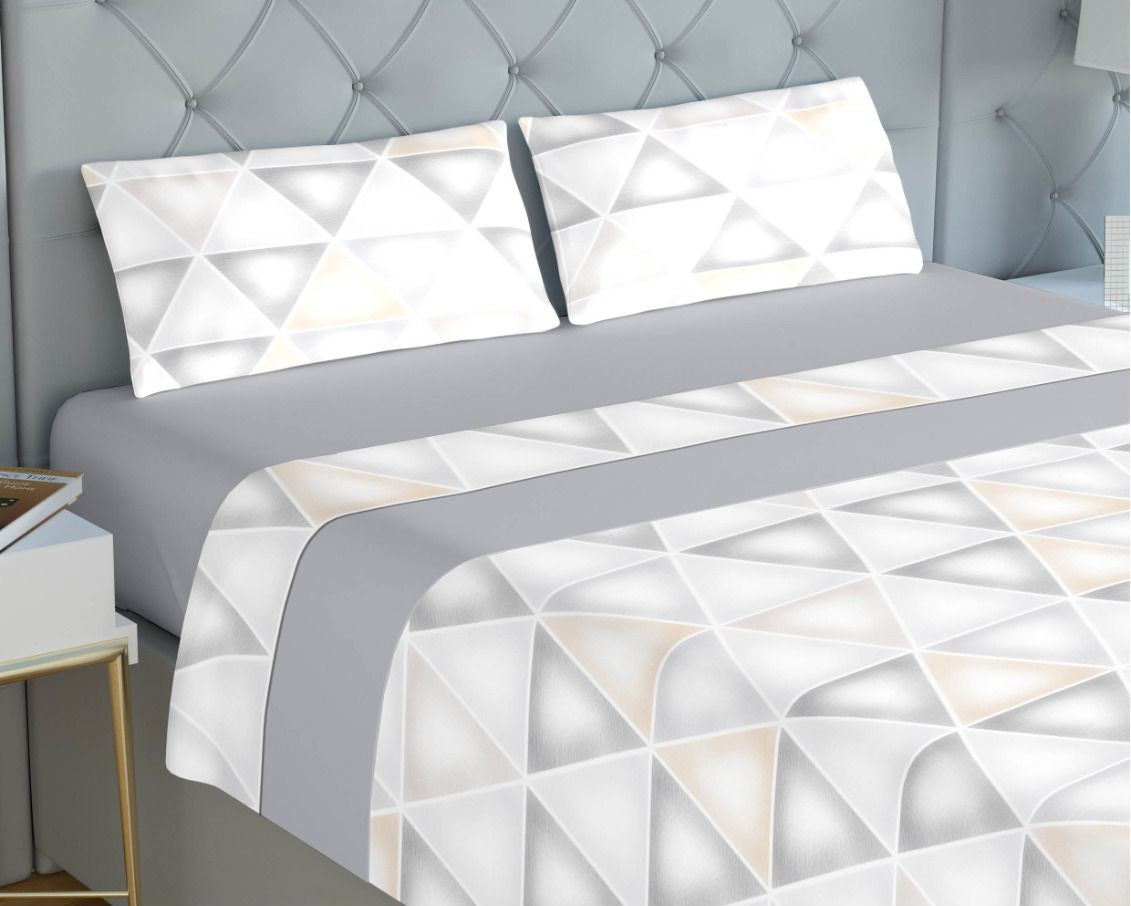 Juego de Cama Coralina Priscila Gris