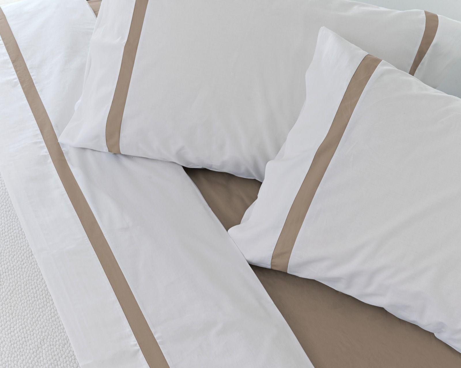 Juego de sábanas Risca Percale de 300 hilos - Marrón