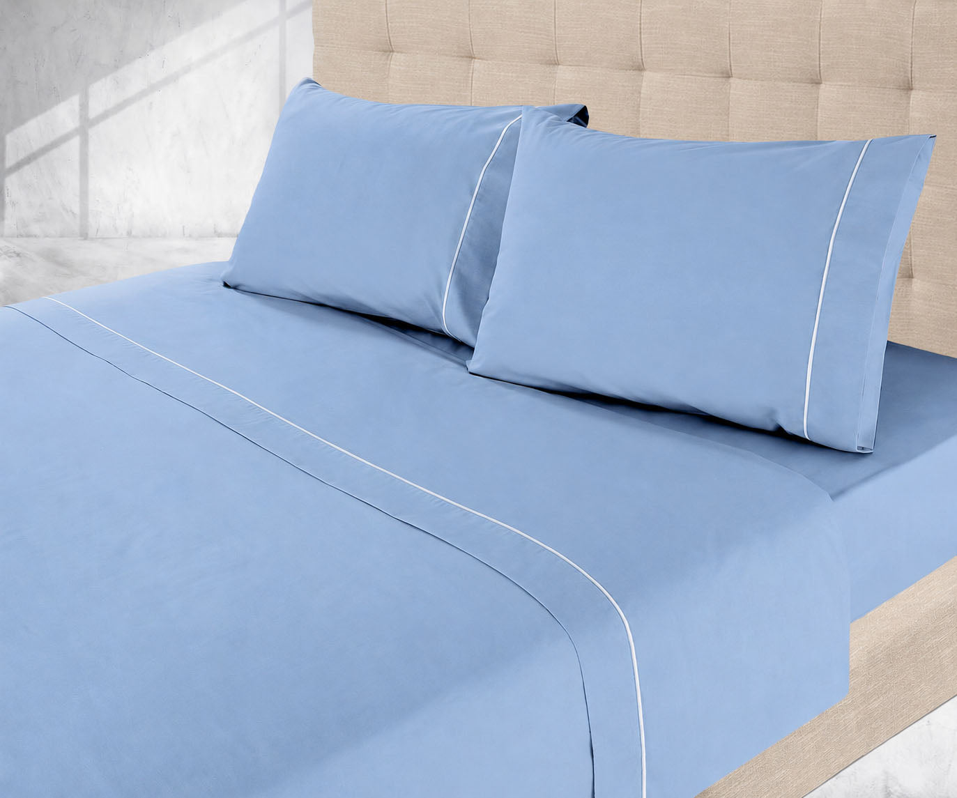 Sábanas lisas de color azul bebé