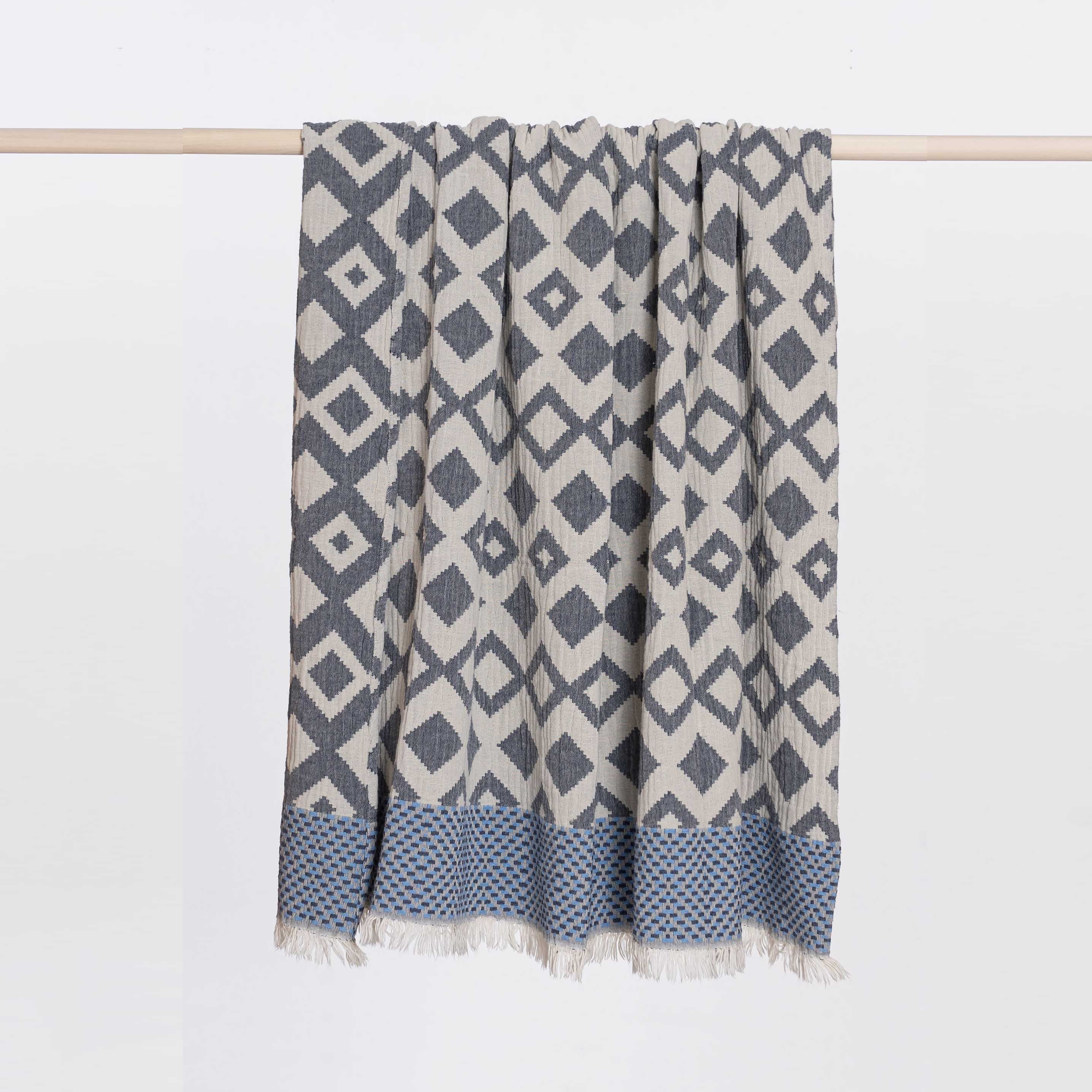 Manta decorativa Alameda azul oscuro 