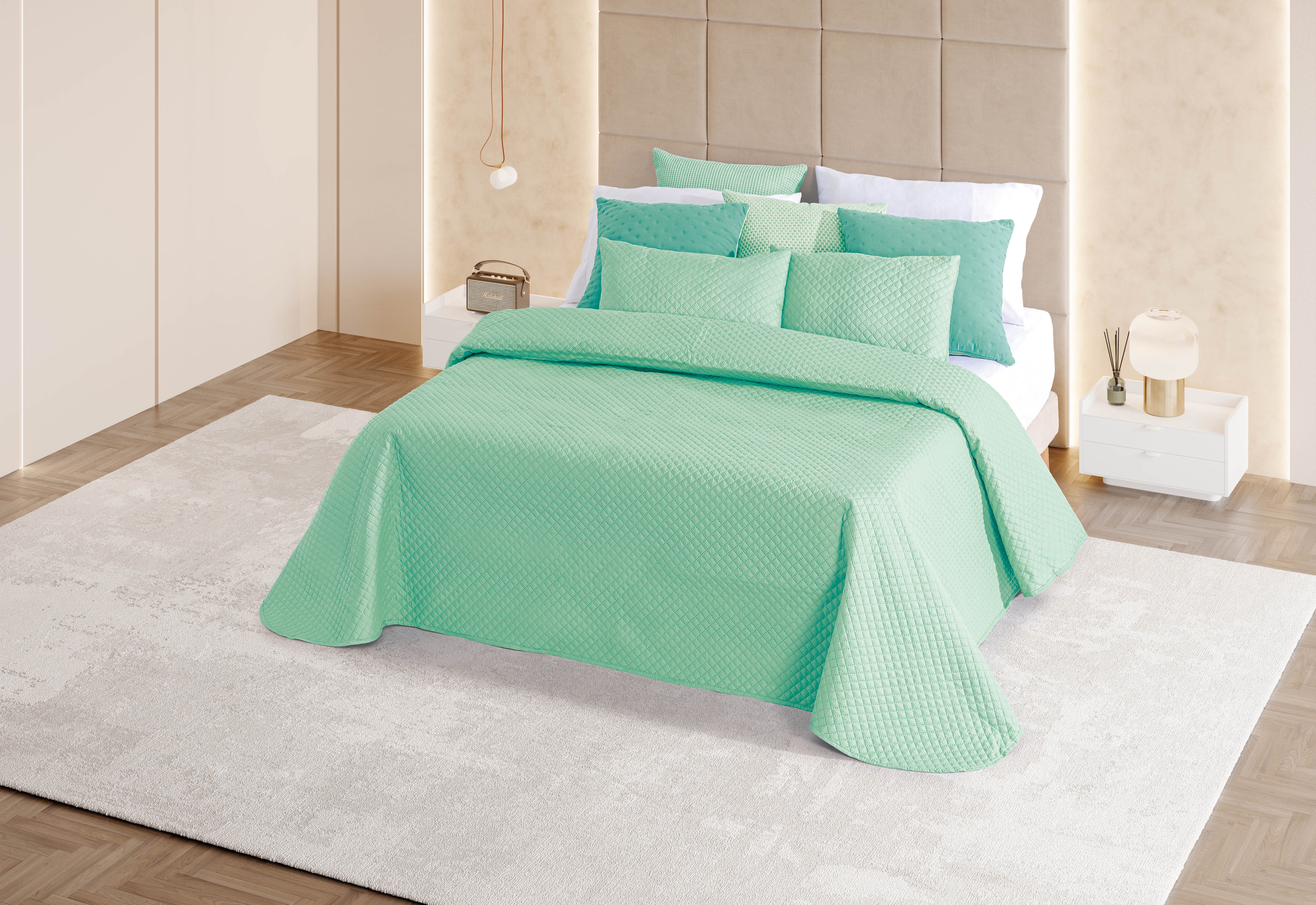 Edredón verde vintage Troia 2