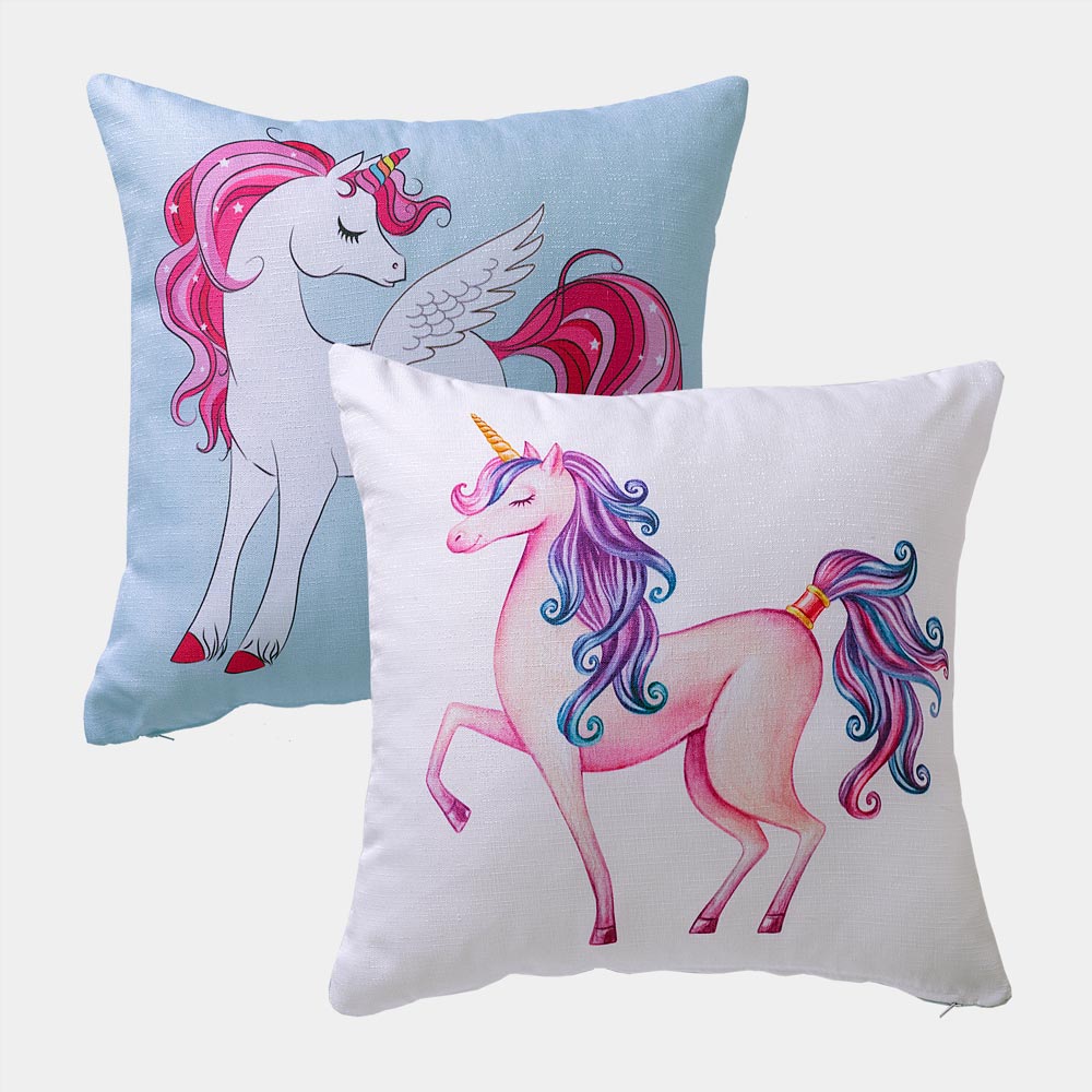 Almohada decorativa de unicornio de doble cara