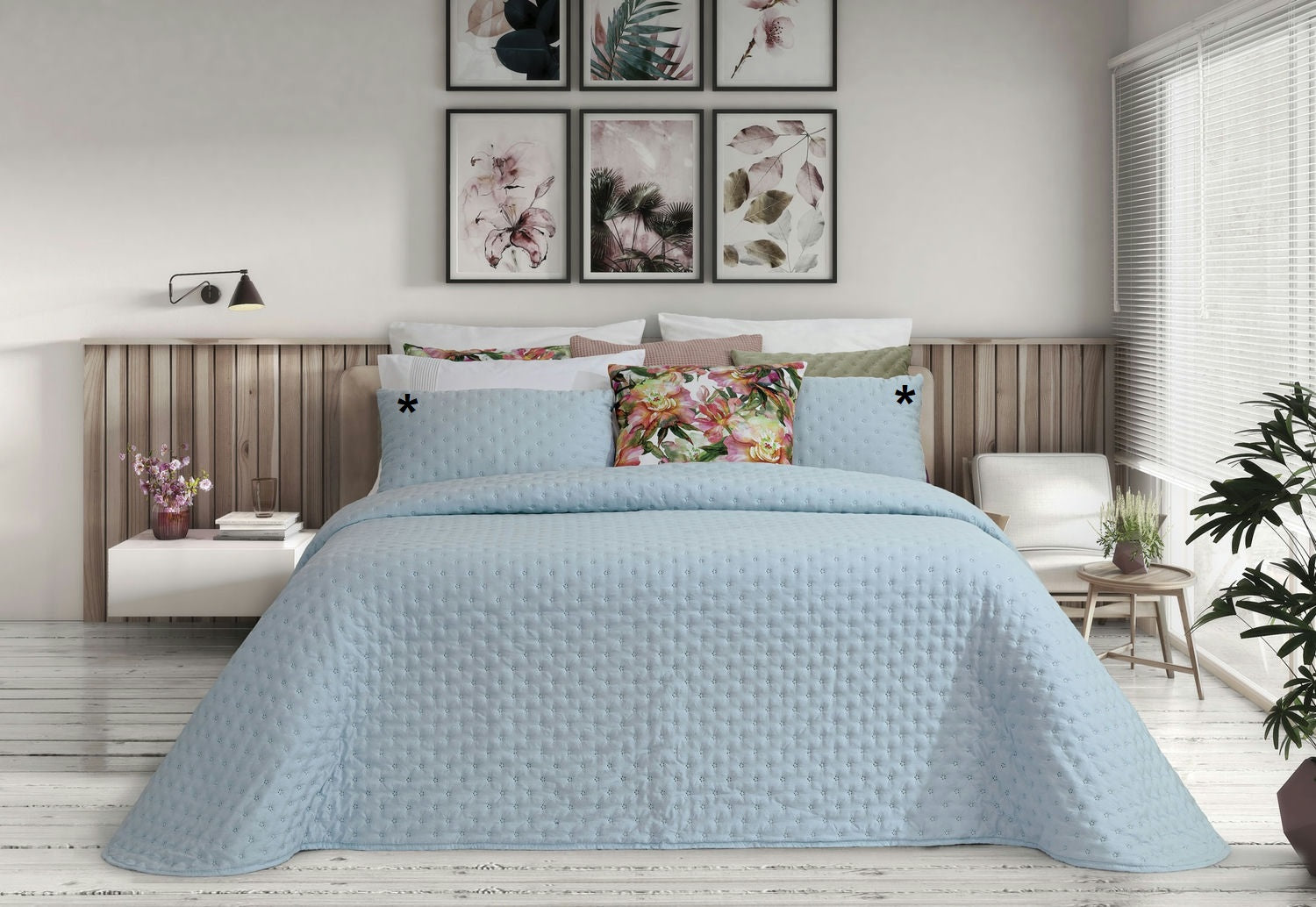 Colcha Alana Azul Claro 