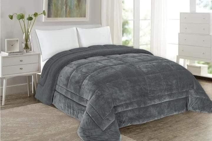 Edredom Pelo de Borrego Super Soft Cinza - Larbonito