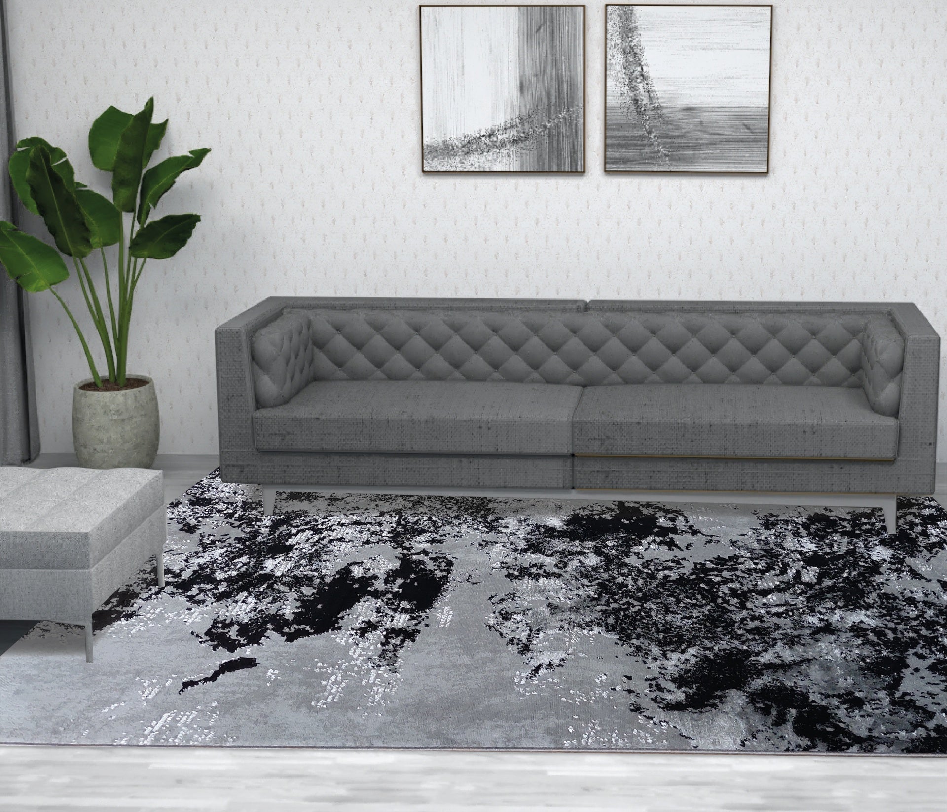 Tapetes Vitor Preto e Cinza - Larbonito